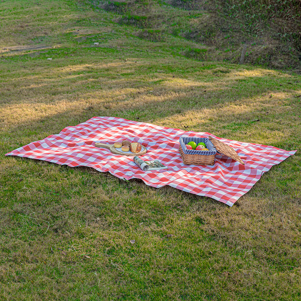 Red and White Checkered Outdoor Picnic Tablecloth